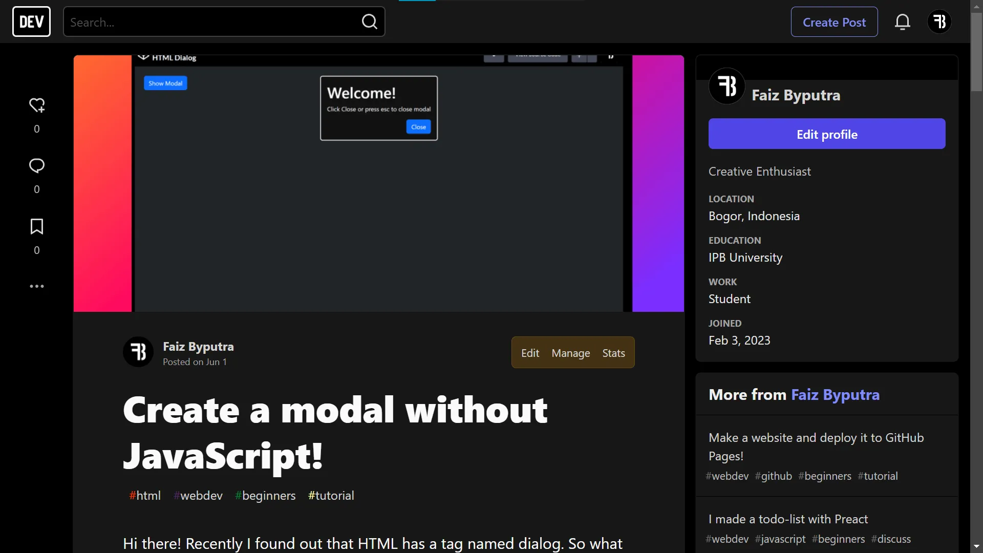 Create a modal without JavaScript!